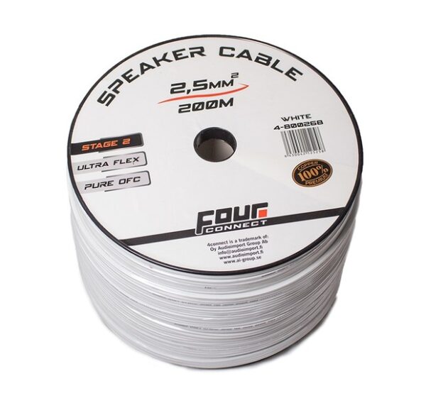 OFC-kabel głośnikowy biały 2x2,5mm2- cena za metr